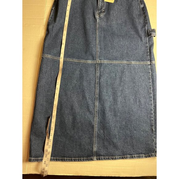 NWT-A.n.a Womens High-Rise Denim Wrap Skirt Size 12 classic Maxi/midi - Picture 11 of 11